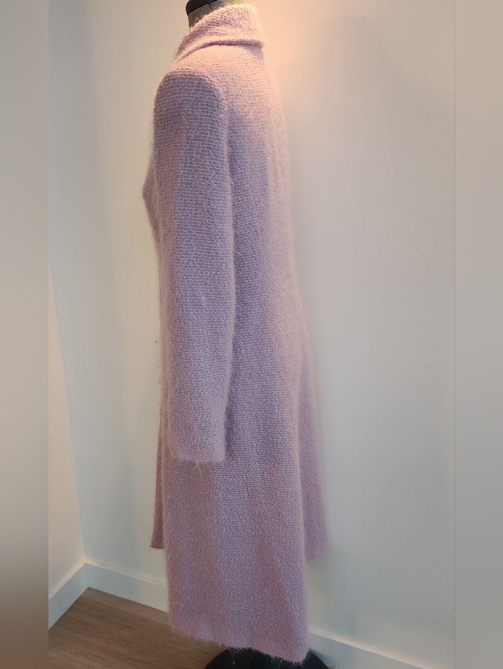 Matthew Williamson Soft Lilac Long Wool-Blend Trench Coat - Picture 2 of 7